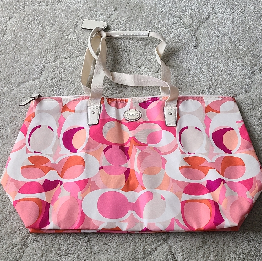 NEW Authetic Packable Canvas Coach Bag